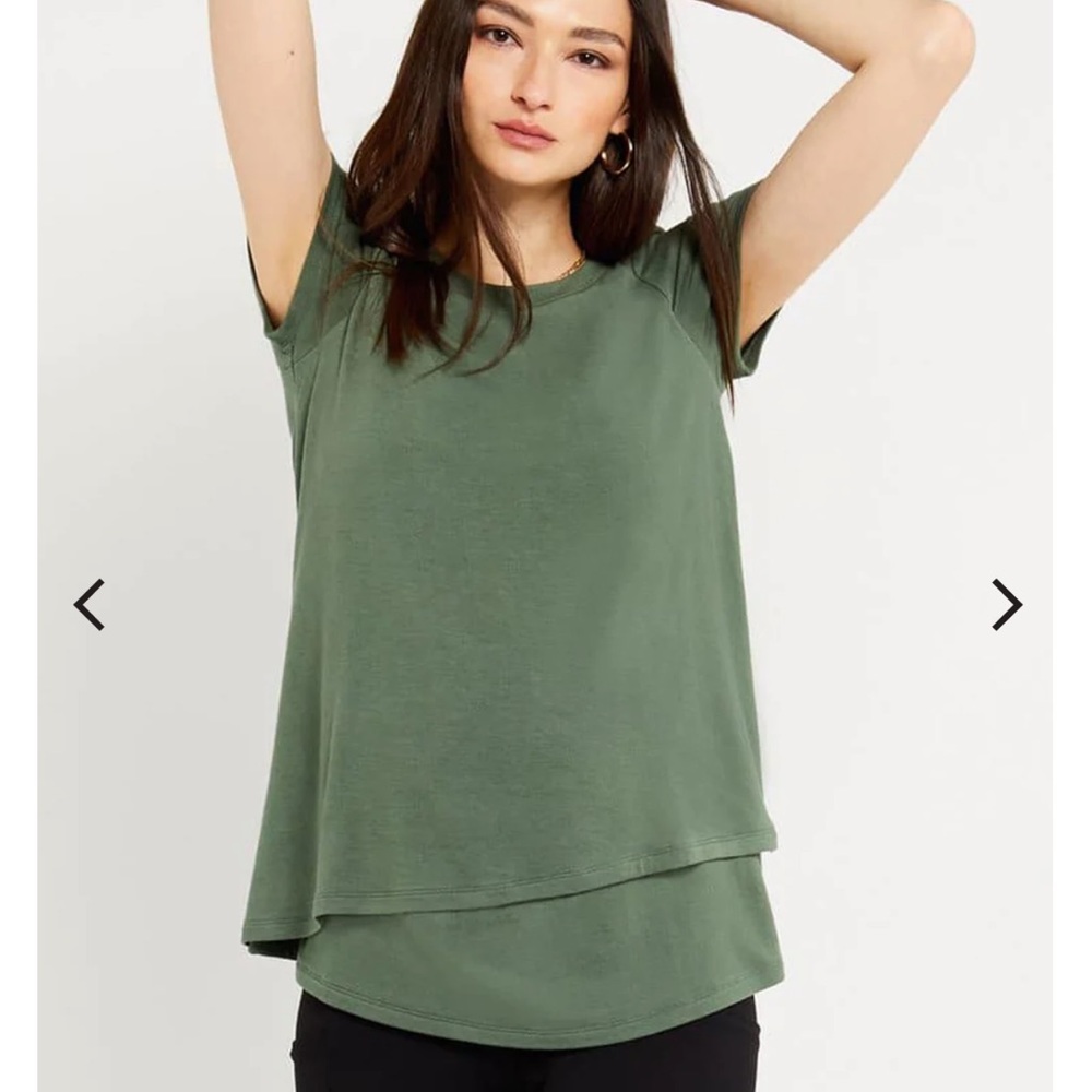 Pea in the pod pull over nursing tee size medium in thyme green